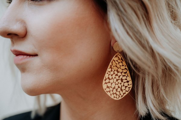 Leave Ornament Earrings|Gold