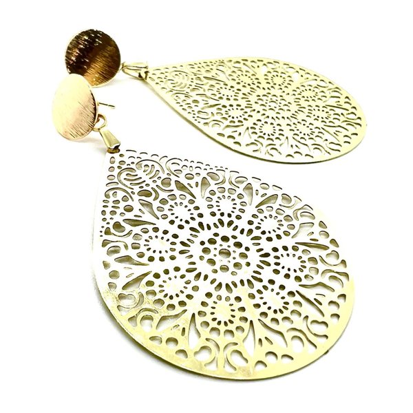 Mandala Ornament Earrings | Gold