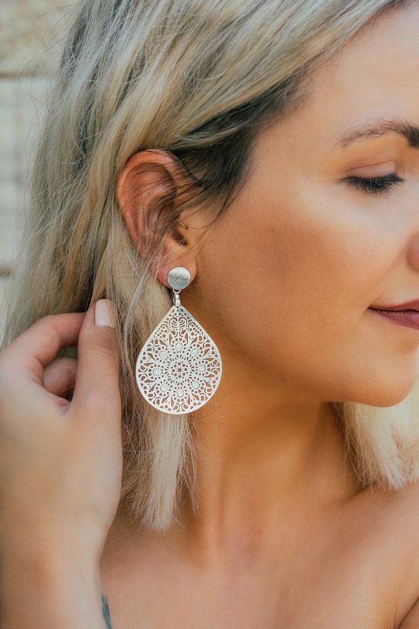 Mandala Ornament Earrings | Silber