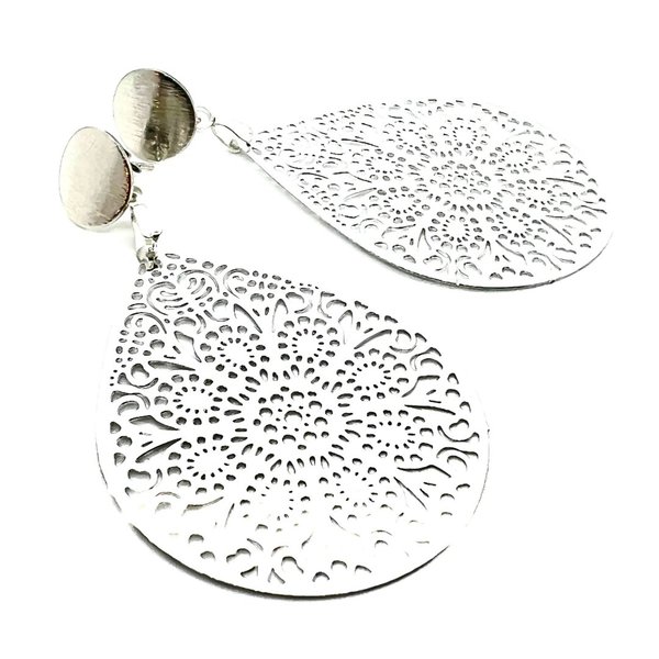 Mandala Ornament Earrings | Silber