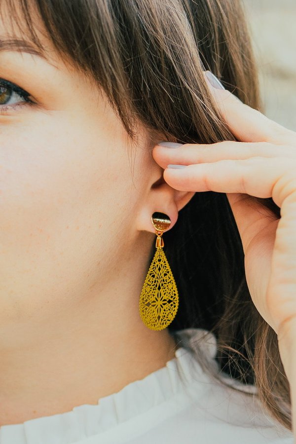 Bloom Ornament Earrings | Lime Green