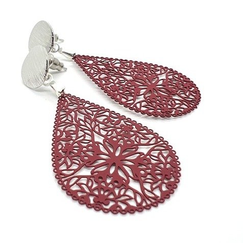 Bloom Ornament Earrings | Dark Red