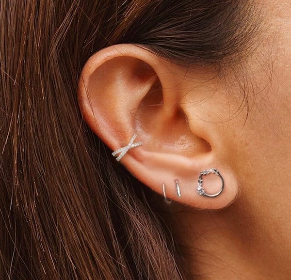 Ear Cuff Cross | Silber