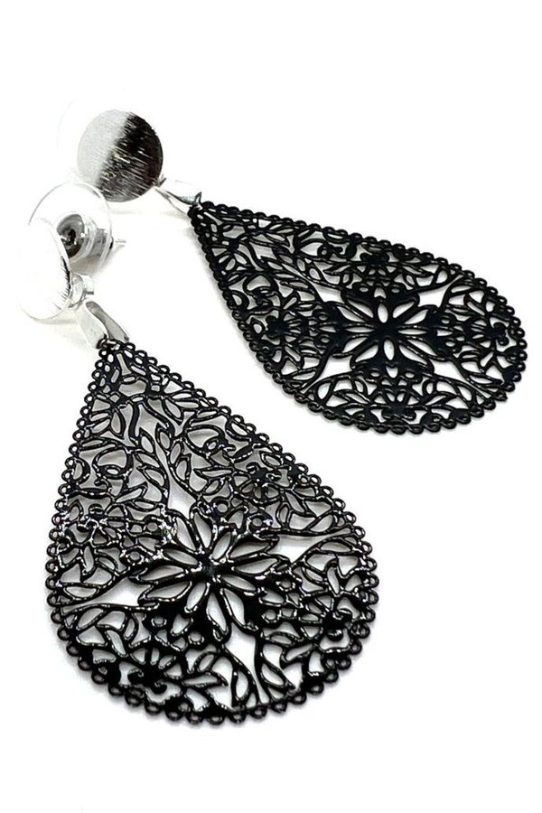 Bloom Ornament Earrings | Black