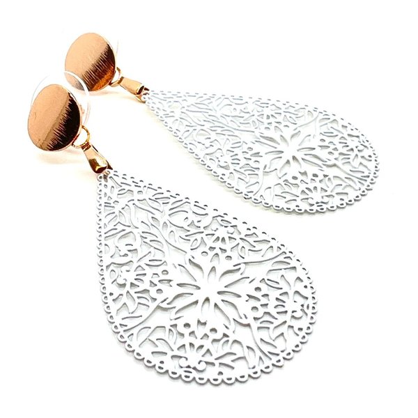 Bloom Ornament Earrings | White